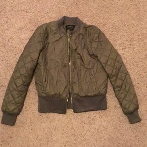 Women’s olive green bomber jacket